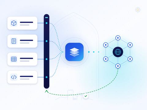 Illustration: ERP, accounting, spreadsheet and custom software systems connect through an API and connector layer to the Invoice And Tax hub, which exchanges e-invoices over the Peppol network and returns status to the source systems.